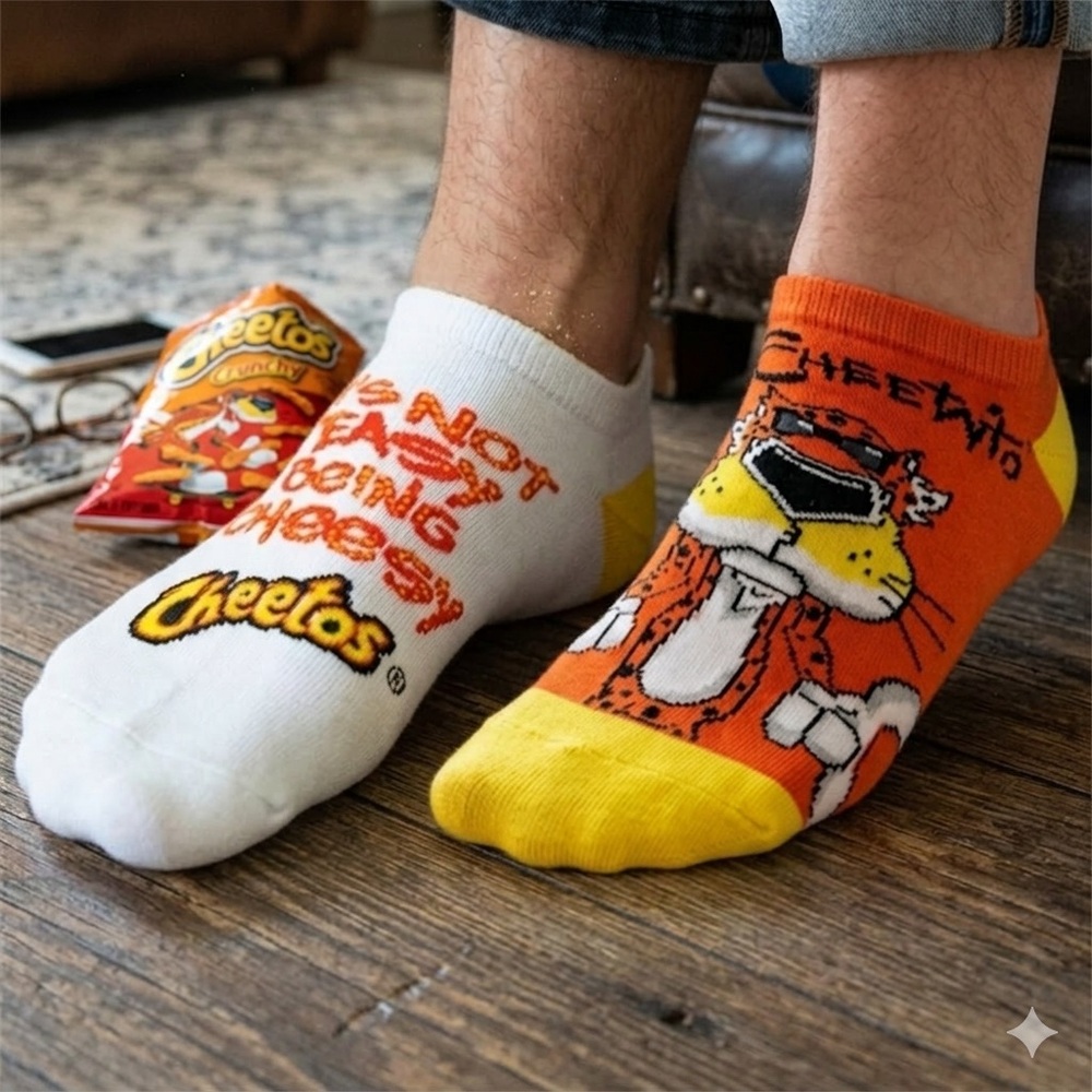 Cheetos Odd Sox 2 Pack Ankle Socks Novelty Food Snacks Funny chips size OS new